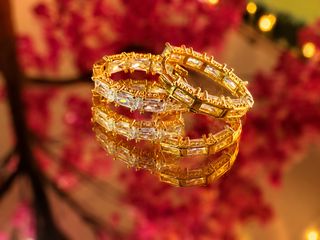 Alternate view of Lauren Kenzie Gold Ice Crystal Huggie Hoop Earrings
