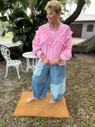 Alternate view of Destined To Be PINK Boho Ruffle Top
