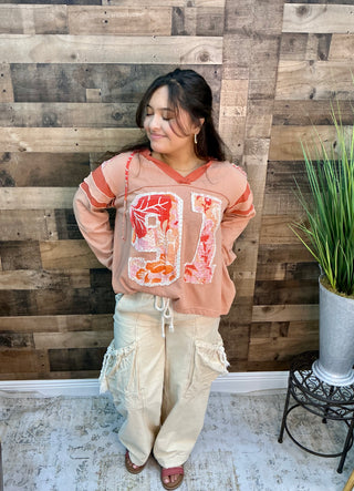 POL Dusty Coral 91 Long Slv Lightweight Hoodie Top