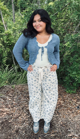 Cozy Co Crochet Knit Front Tie Cardigan Sweater in two colors, perfect for a stylish and comfortable look.