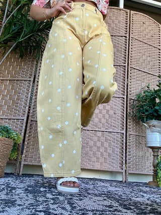 Alternate view of Build Me Up Buttercup Gypsy Fit Yellow Dotted Pants
