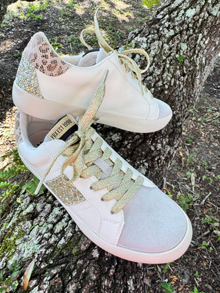 Alternate view of Yellowbox Candice Sneaker Gold Sparkle & White
