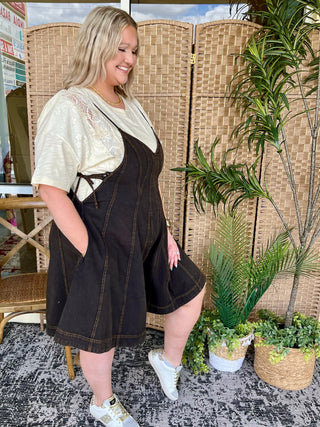 Alternate view of Easel Soak Up the Sun Romper Vintage Black
