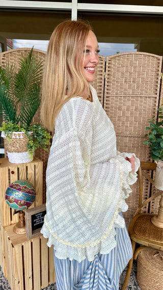 Alternate view of Gypsy Flair Cream Lace Dolman Top
