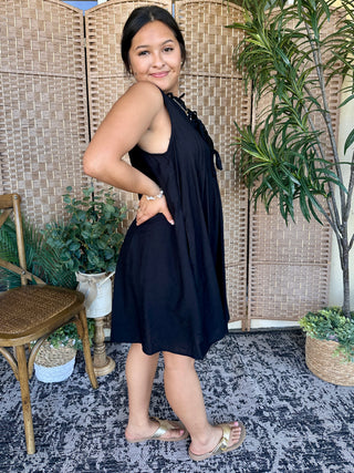 Alternate view of It's Now or Never Black Pintuck Dress
