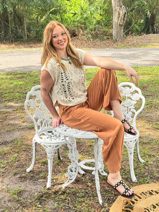Bali Boho Natural Crochet Top
