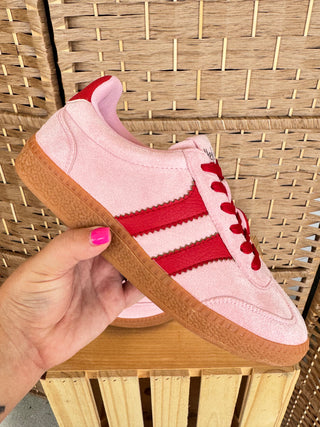 Corkys Heads Up Pink & Red Trainer Sneaker
