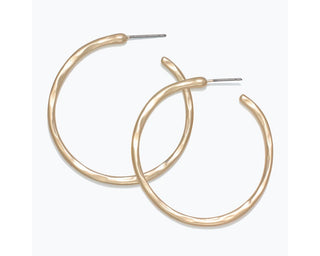 Hammered Gold Hoop Earrings