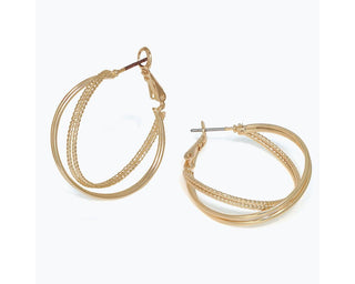 Gold Twisted Hoop Earrings