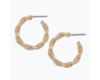 Gold Twisted Hoop Earrings