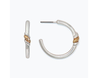 Silver Hoop w/ Gold Twist Earrings