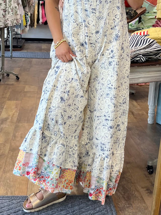 Alternate view of POL Cream Indigo Wide Leg Overall Jumpsuit
