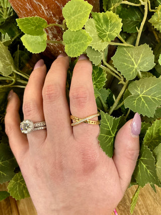 Clear Stone Criss Cross Ring Lauren Kenzie Lifetime Warranty