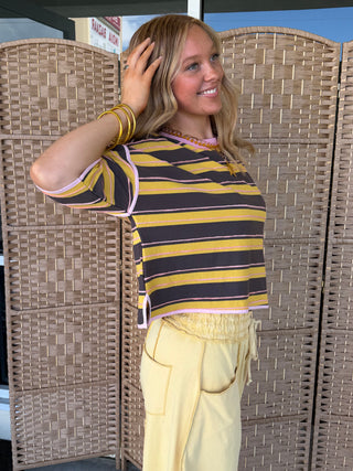Alternate view of Hello Honey Stripe Boxy Top
