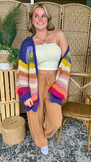 Alternate view of Walking on a Thin Line CAMEL Relaxed Fit Pants
