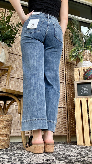 MICA W3535M Front Seam Wide Leg Jeans
