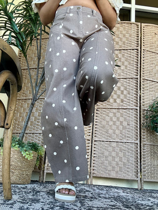 Alternate view of Pretty Woman Gypsy Fit Brown Dotted Pants
