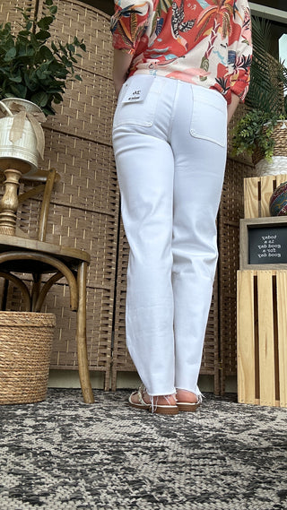 Alternate view of Mica Milk White Raw Edge Jeans
