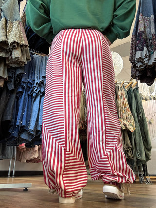 Red Stripe Jogger Pants