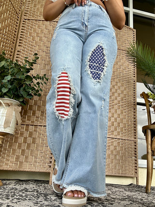 Alternate view of Easel Freedom Factory Distressed Jeans
