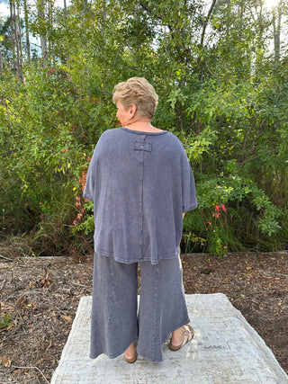 Easel Midnight Blue Mineral Wash Crochet Patch Detail Set