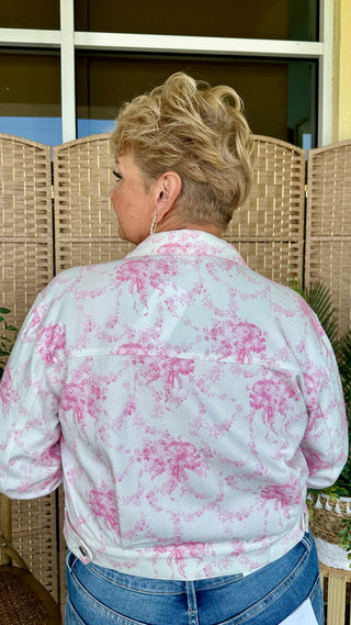 Alternate view of Pretty in Pink Lightweight Denim Jacket OVERSIZED
