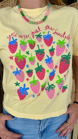 Alternate view of You Are Just The Sweetest Strawberry Crop Tee
