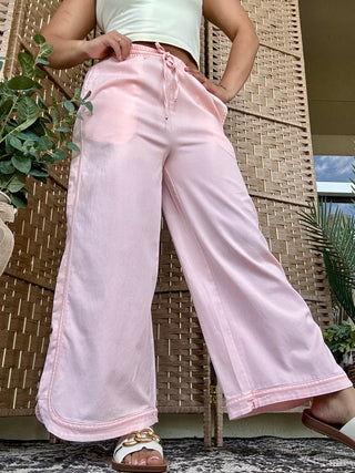 Alternate view of Easel Lt Blush Denim Everyday Pants
