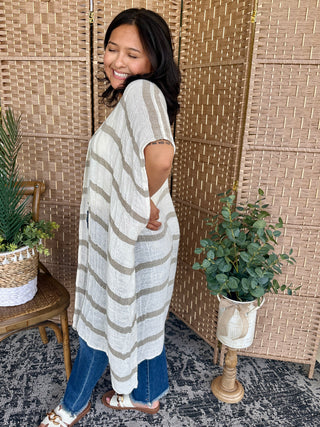 Alternate view of POL Natural Beach Bum Kimono
