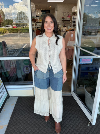 Young Threads Vintage Boho Tiered Patchwork Pants
