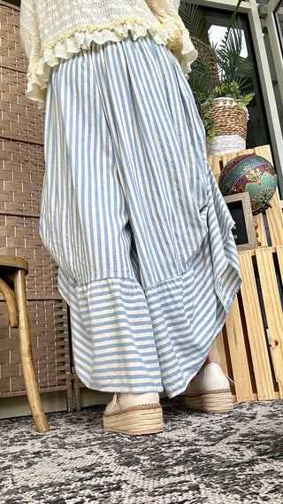 Alternate view of You Got It BLUE Stripe Tie 'Em Up Pants
