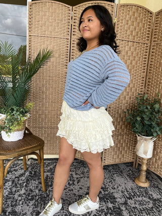 Alternate view of Oh Bouy! BLUE Slouchy Sweater Top
