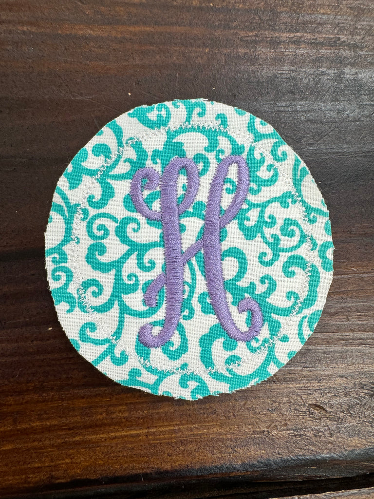 INITIAL THIS Aqua Vine & Lilac Thread Hat Bar Patch - The Gypsy Belle Boutique