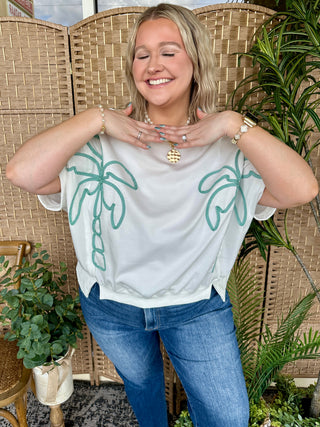 Alternate view of Kokomo Palm Tree Terry Top Oversized
