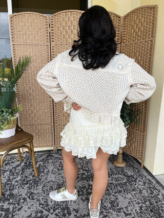 Alternate view of POL Ivory Feminine & Free Floral Jacket
