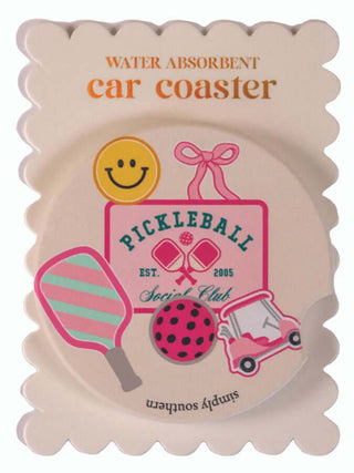 Colorful Simply Southern car coasters in various styles for stylish vehicle cup holder protection.