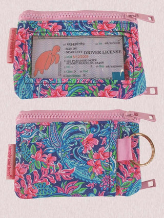 Navy Wildflower ID Wallet by Simply Southern featuring vibrant floral design, ideal for stylish, compact everyday use.