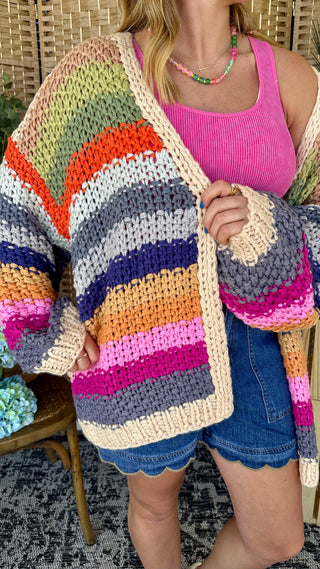 Alternate view of Weren't for the Wind CREAM Cardigan Sweater OVERSIZED
