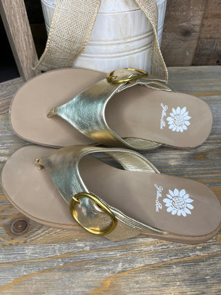 Alternate view of Yellowbox Igloo Gold Thong Sandals

