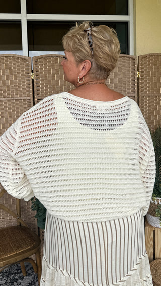 Alternate view of Oh Bouy! IVORY Slouchy Sweater Top
