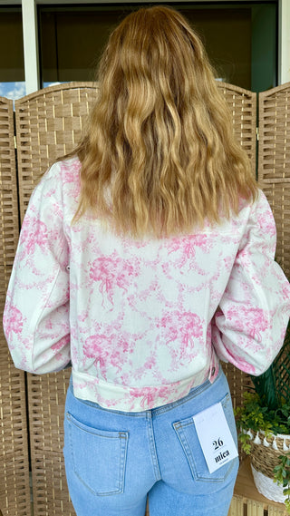 Alternate view of Pretty in Pink Lightweight Denim Jacket OVERSIZED
