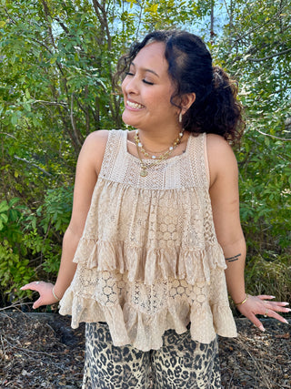 Alternate view of Young Threads Desert Dream Ivory Ruffle Top
