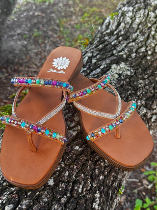 Alternate view of Yellowbox Lela Bright Multicolor Strappy Sandal

