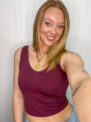 Alternate view of PLUM Buttery Soft Reversible Seamless Tank
