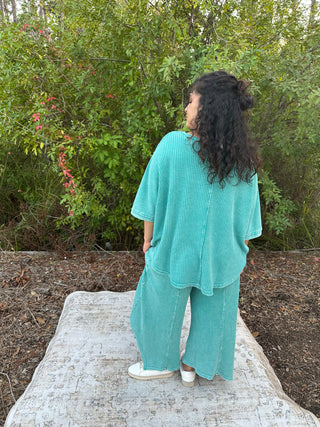 Easel Teal Mineral Wash Crochet Patch Detail Set