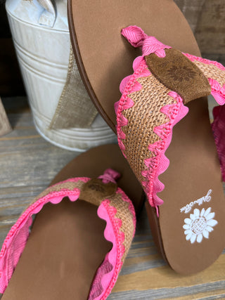 Alternate view of Yellowbox Irina Fuchsia Pink RicRac Sandal Flip Flops
