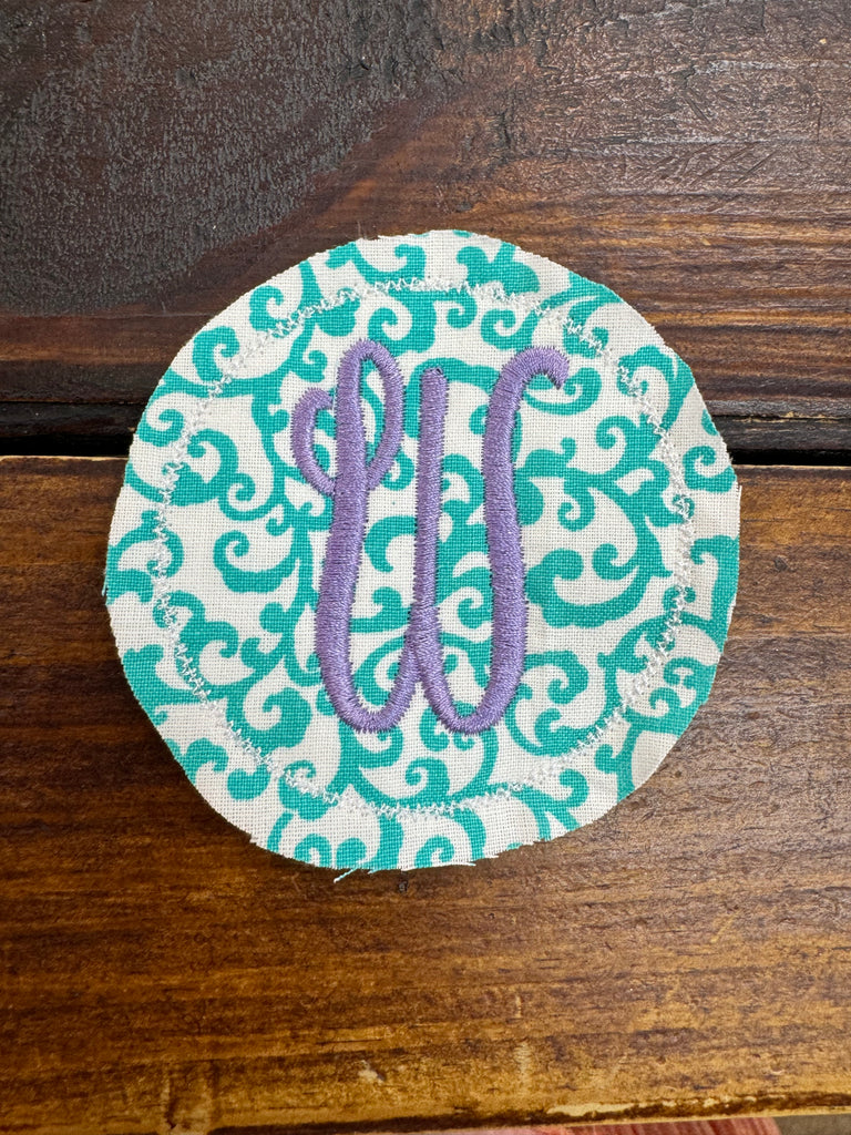 INITIAL THIS Aqua Vine & Lilac Thread Hat Bar Patch - The Gypsy Belle Boutique