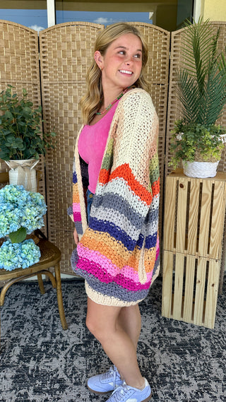 Alternate view of Weren't for the Wind CREAM Cardigan Sweater OVERSIZED
