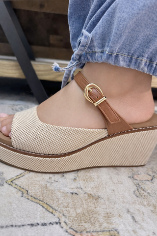 Corkys Treat Yourself Bourbon Wedge Sandal