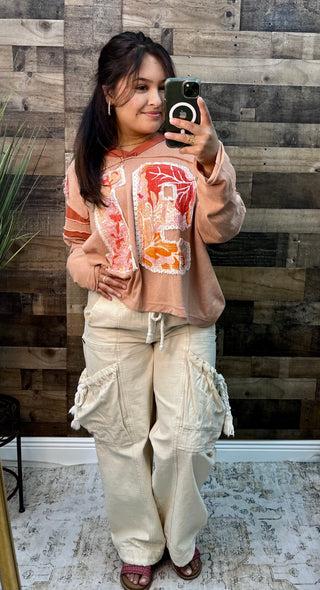 POL Dusty Coral 91 Long Slv Lightweight Hoodie Top